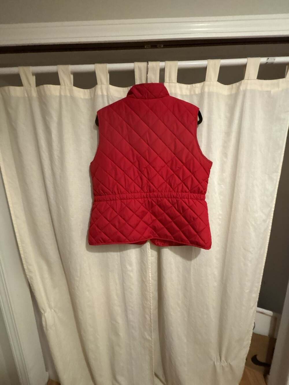 St. John's Bay Red Quilted Lightweight Vest with Gold Zipper - Picture 5 of 5